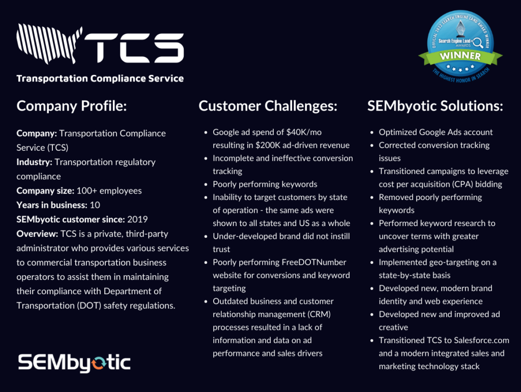 SEMbyotic Customer TCS Company Profile
